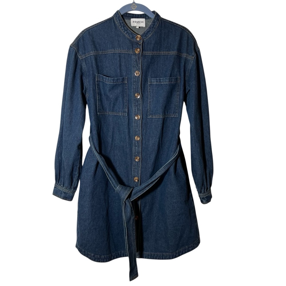 FRNCH Paris Denim Long Sleeve Cotton Jean Dress Size XS